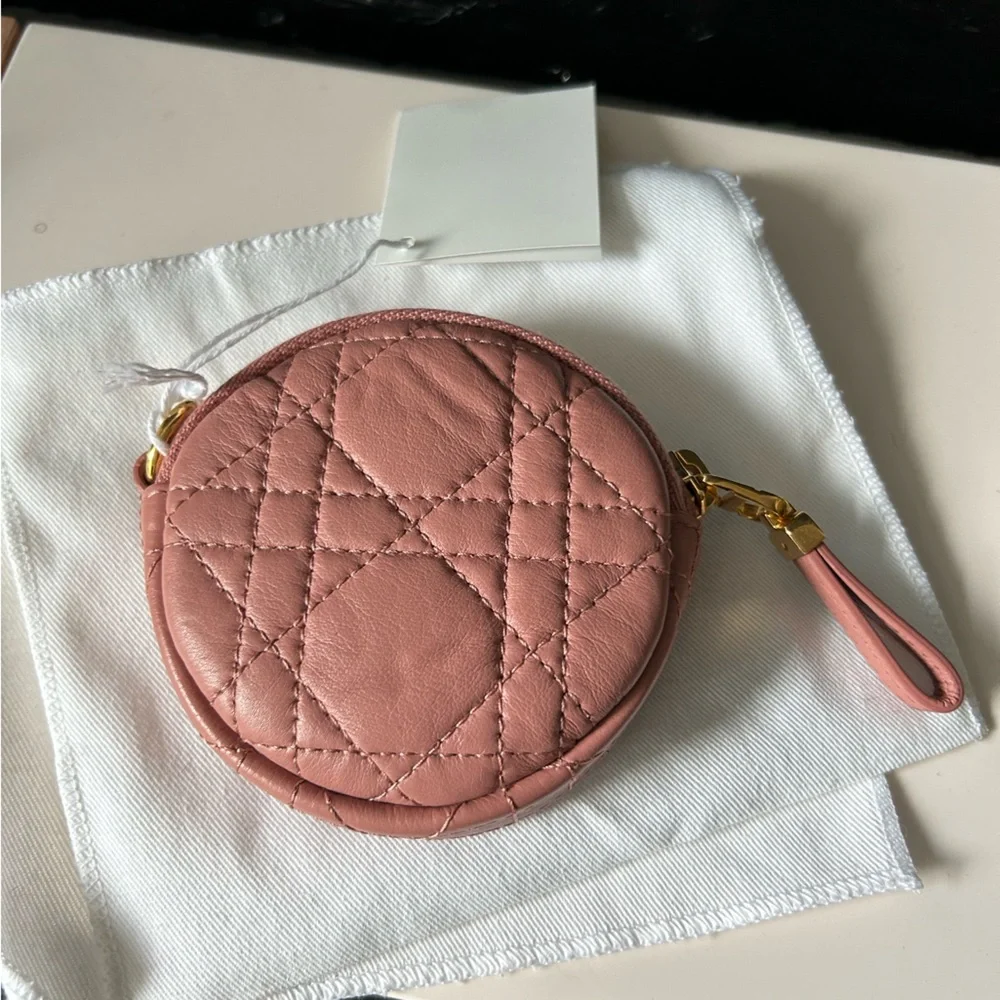 🆕 DIOR CANNAGE ROSE PINK LEATHER POUCH